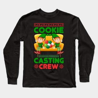 Cookie Casting Crew Funny Ugly Xmas Ugly Christmas Long Sleeve T-Shirt